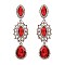 FASHIONABLE TEARDROP FILIGREE STONE EARRING SLEY8156