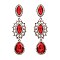 FASHIONABLE TEARDROP FILIGREE STONE EARRING SLEY8156