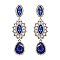 FASHIONABLE TEARDROP FILIGREE STONE EARRING SLEY8156