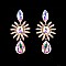 FASHIONABLE CIRCLE RHINESTONE EARRING W/ POINTS IN CENTER SLEY8161