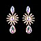 FASHIONABLE CIRCLE RHINESTONE EARRING W/ POINTS IN CENTER SLEY8161