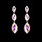 FASHIONABLE 3 OVAL RHINESTONE EARRING W/ SMALL GEMS AROUND SLEY8162