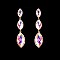 FASHIONABLE 3 OVAL RHINESTONE EARRING W/ SMALL GEMS AROUND SLEY8162