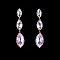 FASHIONABLE 3 OVAL RHINESTONE EARRING W/ SMALL GEMS AROUND SLEY8162