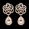 FASHIONABLE FLORAL TEARDROP STONE EARRING SLEY8165