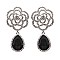 FASHIONABLE FLORAL TEARDROP STONE EARRING SLEY8165