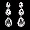 FASHIONABLE 3 TEAR RHINESTONE EARRING W/ GEMS SLEY8168