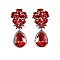 FASHIONABLE DOUBLE DAISY RHINESTONE EARRING W/ GEMS SLEY8171