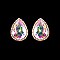 FASHIONABLE TEAR RHINESTONE EARRING W/ GEM AROUND SLEY8172