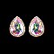 FASHIONABLE TEAR RHINESTONE EARRING W/ GEM AROUND SLEY8172