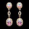 FASHIONABLE OVAL MIRROR DROP STONE EARRING SLEY8427