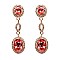 FASHIONABLE OVAL MIRROR DROP STONE EARRING SLEY8427