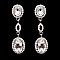 FASHIONABLE OVAL MIRROR DROP STONE EARRING SLEY8427