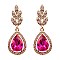 FASHIONABLE ELEGANT LEAF TEARDROP STONE EARRING SLEY8432