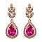 FASHIONABLE ELEGANT LEAF TEARDROP STONE EARRING SLEY8432