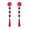 FASHIONABLE DAISY RHINESTONE TASSEL DANGLE EARRING SLEY8929