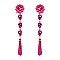 FASHIONABLE DAISY RHINESTONE TASSEL DANGLE EARRING SLEY8929