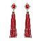 Chic Stone & Bead Tassle Post Earrings SLEY8931