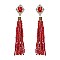 Chic Stone & Bead Tassle Post Earrings SLEY8931