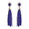 Chic Stone & Bead Tassle Post Earrings SLEY8931