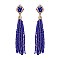 Chic Stone & Bead Tassle Post Earrings SLEY8931