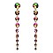 FASHIONABLE ROUND STONE DANGLE POST EARRING
