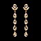 FASHIONABLE FLORAL DROP STONE POST EARRINGS SLEY8935