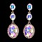 FASHIONABLE 3 TIER OVAL RHINESTONE DROP POST EARRING SLEY9418