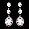 FASHIONABLE 3 TIER OVAL RHINESTONE DROP POST EARRING SLEY9418