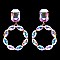 FASHIONABLE RHINESTONE POST EARRING W/ CIRCLE DROP SLEY9419