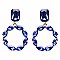 FASHIONABLE RHINESTONE POST EARRING W/ CIRCLE DROP SLEY9419