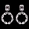 FASHIONABLE RHINESTONE POST EARRING W/ CIRCLE DROP SLEY9419