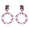 FASHIONABLE RHINESTONE POST EARRING W/ CIRCLE DROP SLEY9419