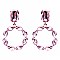 FASHIONABLE RHINESTONE POST EARRING W/ CIRCLE DROP SLEY9419