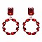 FASHIONABLE RHINESTONE POST EARRING W/ CIRCLE DROP SLEY9419