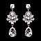 FASHIONABLE RHINESTONE CLUSTER ER W/ TEARDROP SLEY9423