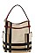 2 IN 1 PLAID CHECK SATCHEL WITH LONG STRAP