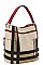 2 IN 1 PLAID CHECK SATCHEL WITH LONG STRAP