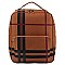 Plaid Check Linen Convertible Backpack