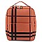 Plaid Check Linen Convertible Backpack