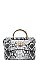 RHINESTONE BEE ACCENTED PYTHON SATCHEL BAG