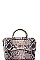 RHINESTONE BEE ACCENTED PYTHON SATCHEL BAG