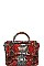 RHINESTONE BEE ACCENTED PYTHON SATCHEL BAG