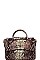RHINESTONE BEE ACCENTED PYTHON SATCHEL BAG