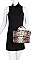 RHINESTONE BEE ACCENTED PYTHON SATCHEL BAG