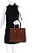 3 IN 1 CROCO PATTERN TOTE CROSSBODY SET