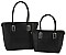 2IN1 TRENDY PLAIN DESIGN TOTE WITH MATCHING BAG SET
