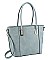 2IN1 TRENDY PLAIN DESIGN TOTE WITH MATCHING BAG SET