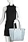 2IN1 TRENDY PLAIN DESIGN TOTE WITH MATCHING BAG SET