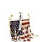 Vintage American Flag Print Rhinestone Western Fringed Cross Body MH-F00441